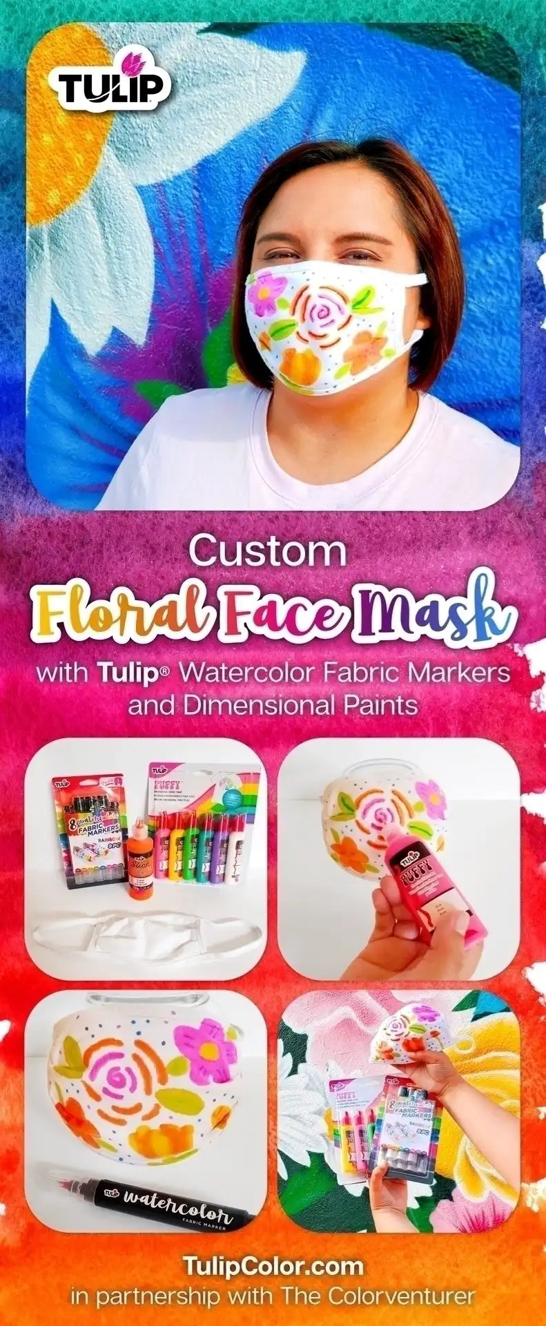 How to Watercolor on Fabric with Fabric Markers and Tie Dye
