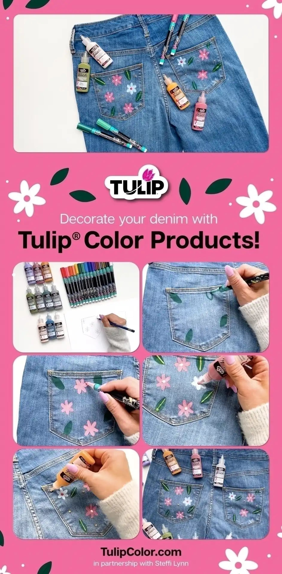 Painted Denim Clothing Upcycle Idea