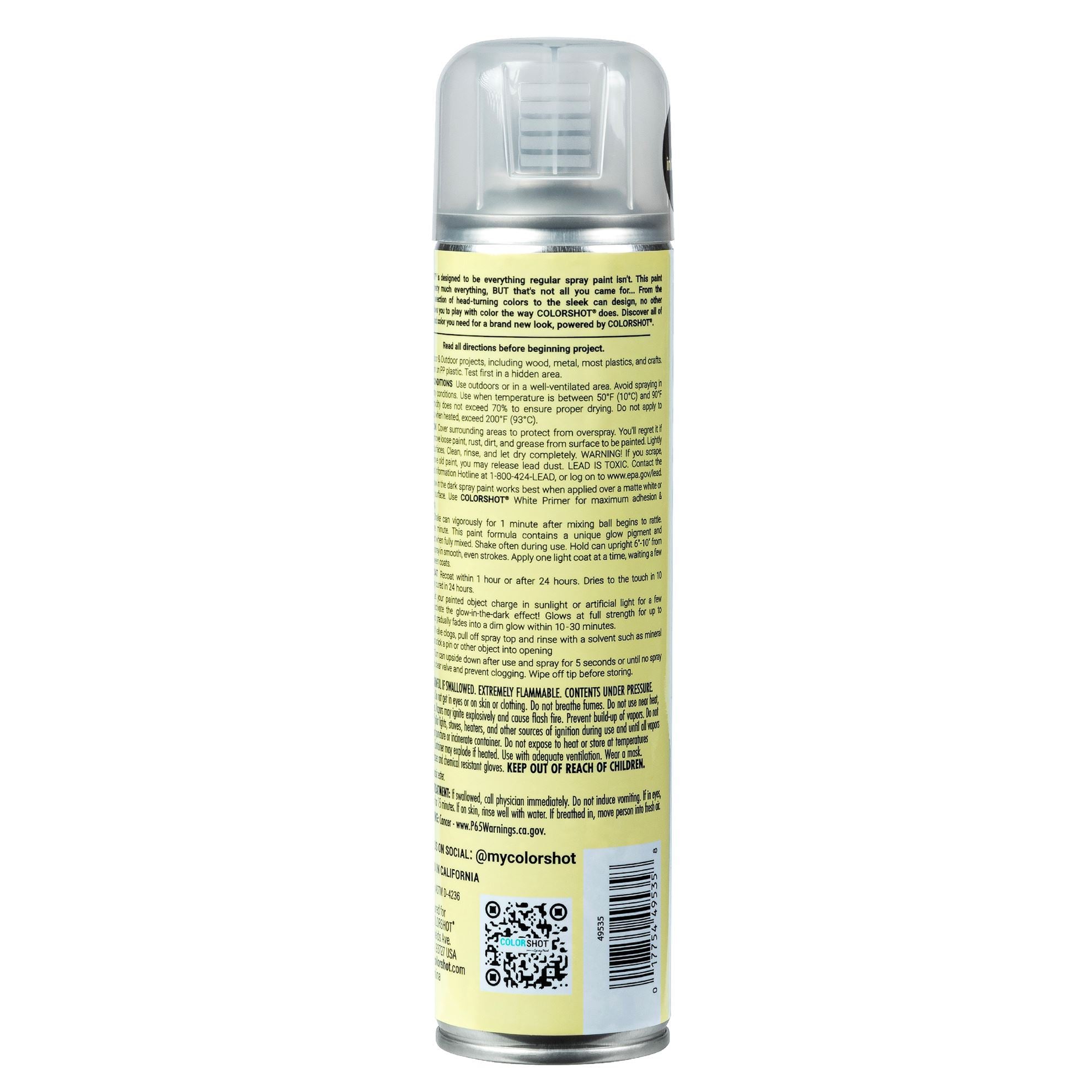Picture of 49535 COLORSHOT Glow in the Dark Spray Paint Lightning Bug (Natural Glow) 8 oz.