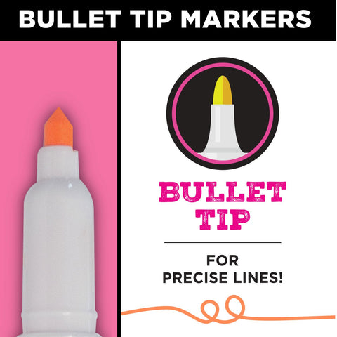 Picture of 37315 Tulip Graffiti Bullet-Tip Fabric Markers Neon 6 Pack