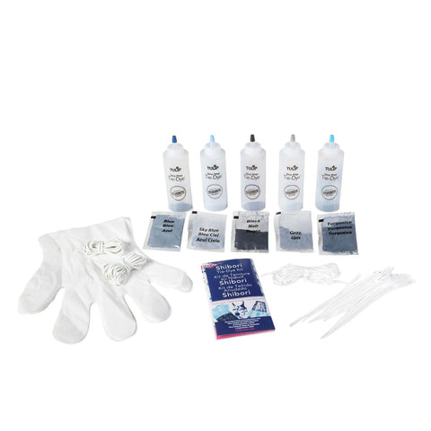 Shibori 5 Color Tie Dye Kit Contents