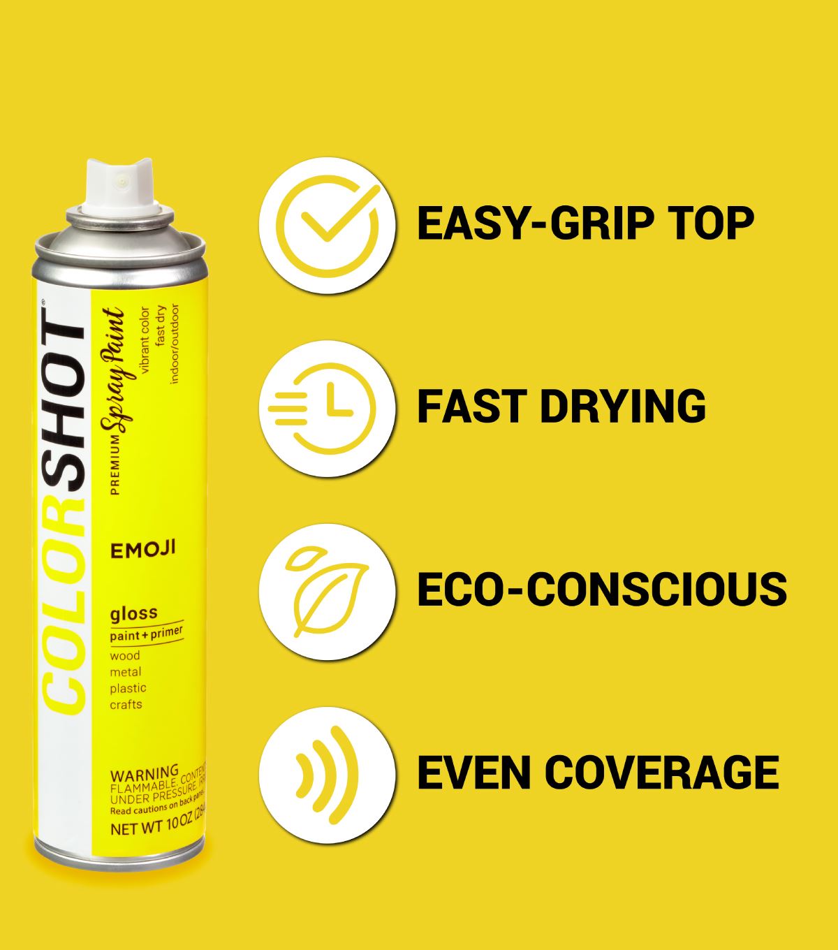Picture of 48280 COLORSHOT Gloss Spray Paint Emoji (Yellow) 10 oz.