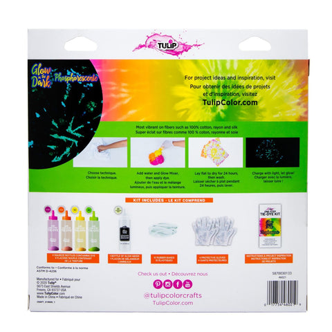 46021 Glow Tie Dye Kit back of package