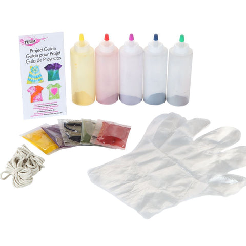 Rainbow 5-Color Tie-Dye Kit Content