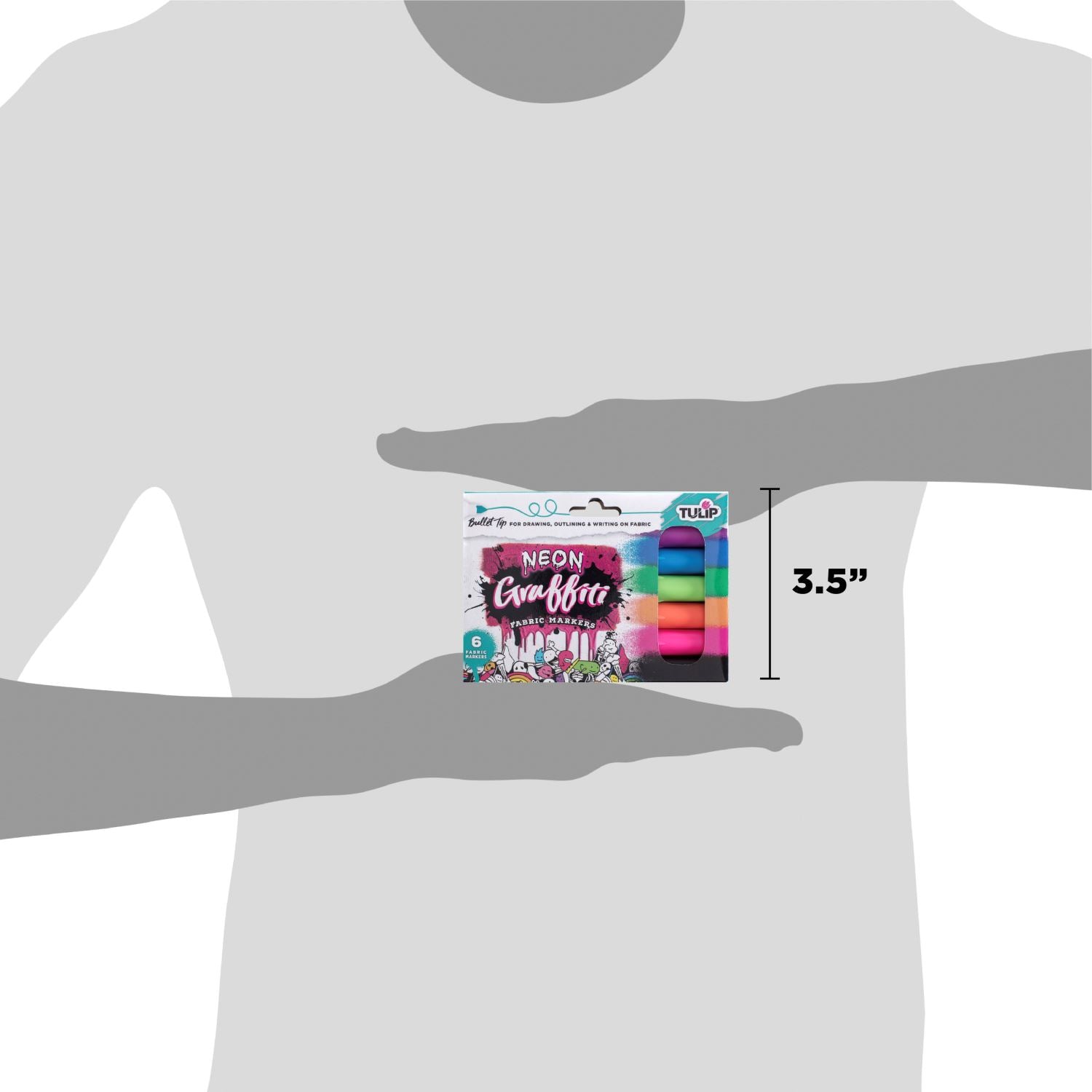 Picture of 37315 Tulip Graffiti Bullet-Tip Fabric Markers Neon 6 Pack