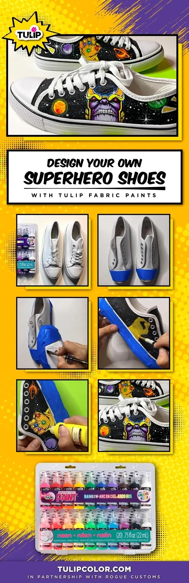 Design Your Own Superhero Shoes with Fabric Paint