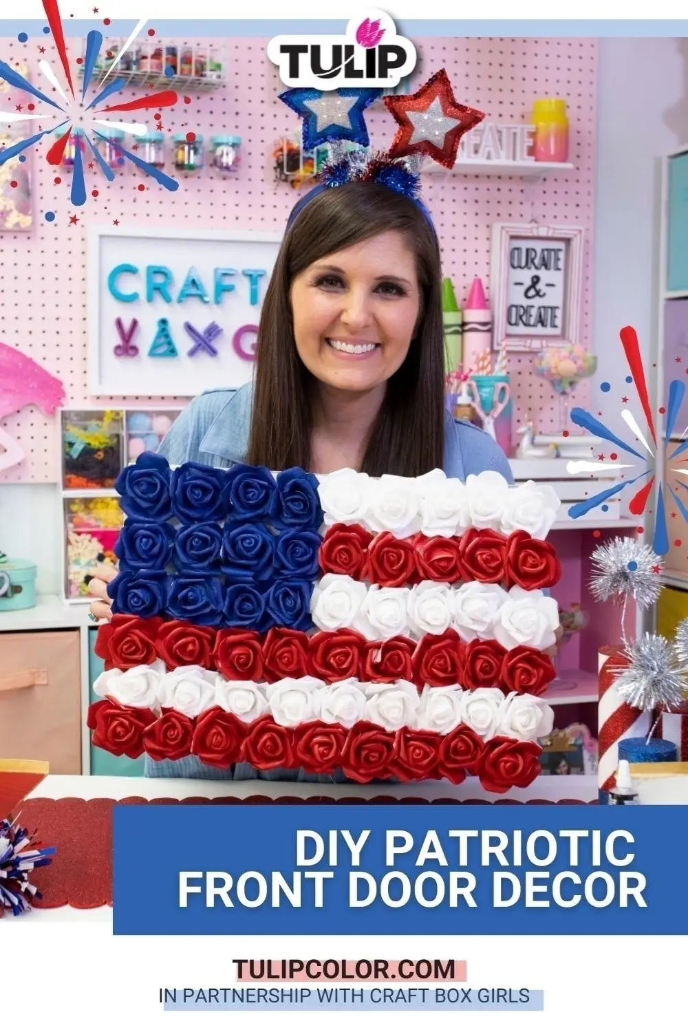 Floral 4th of July Patriotic Wreath