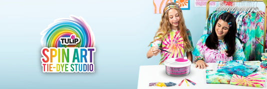 TULIP Spin dye banner desktop -  two girls playing with it