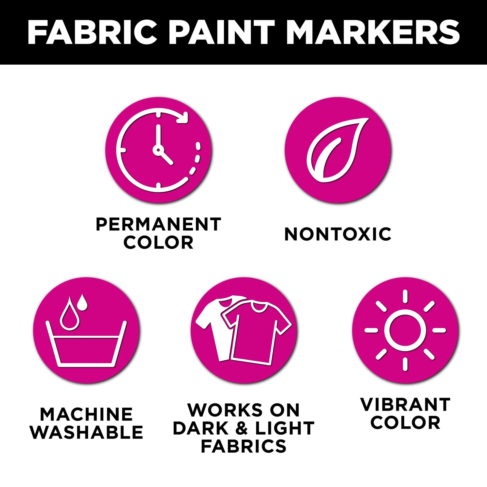 Picture of 49767                               TULIP GLITTER FABRIC PAINT MARKERS 5PK            