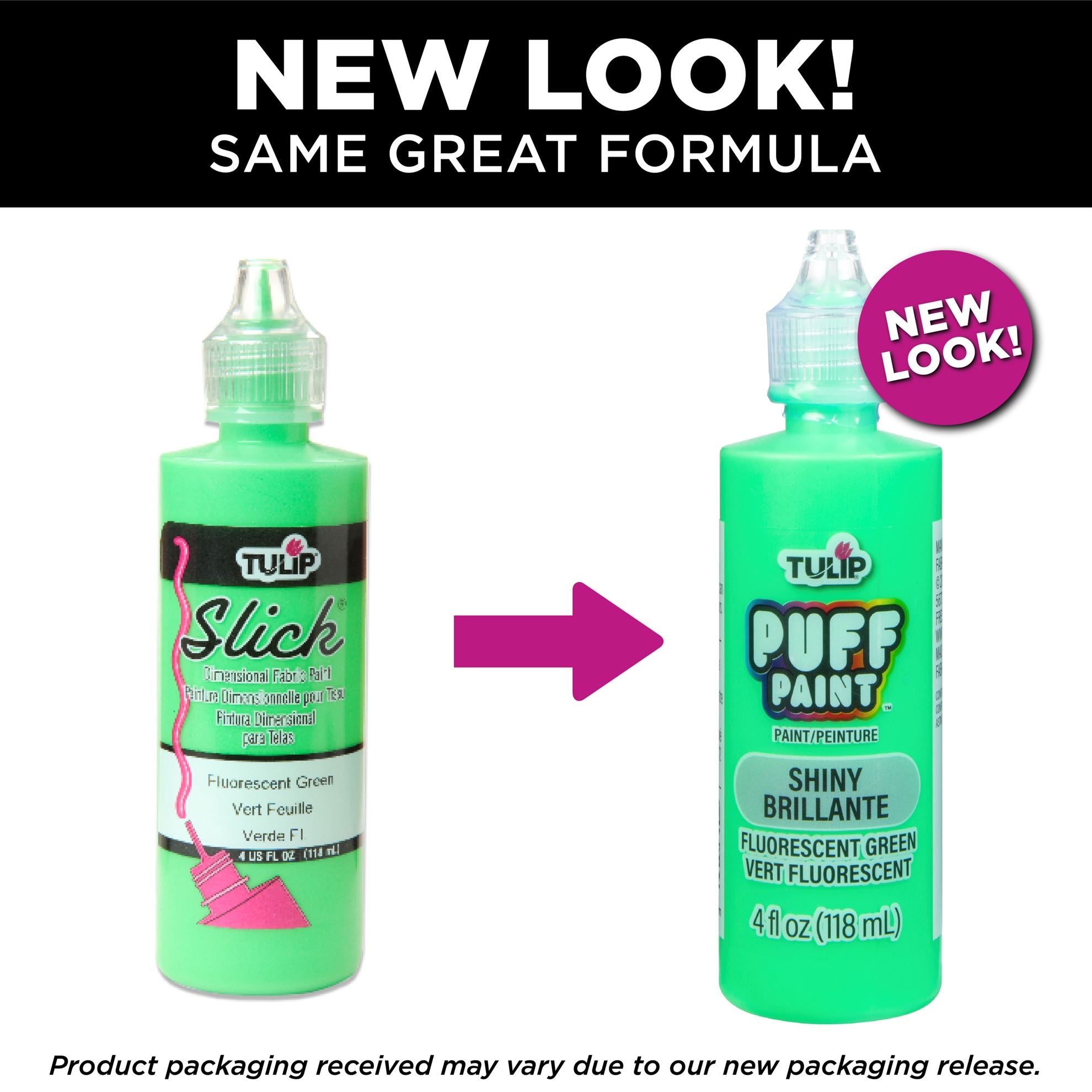 Picture of 41412 Tulip Dimensional Fabric Paint Slick Fluorescent Green 4 oz.