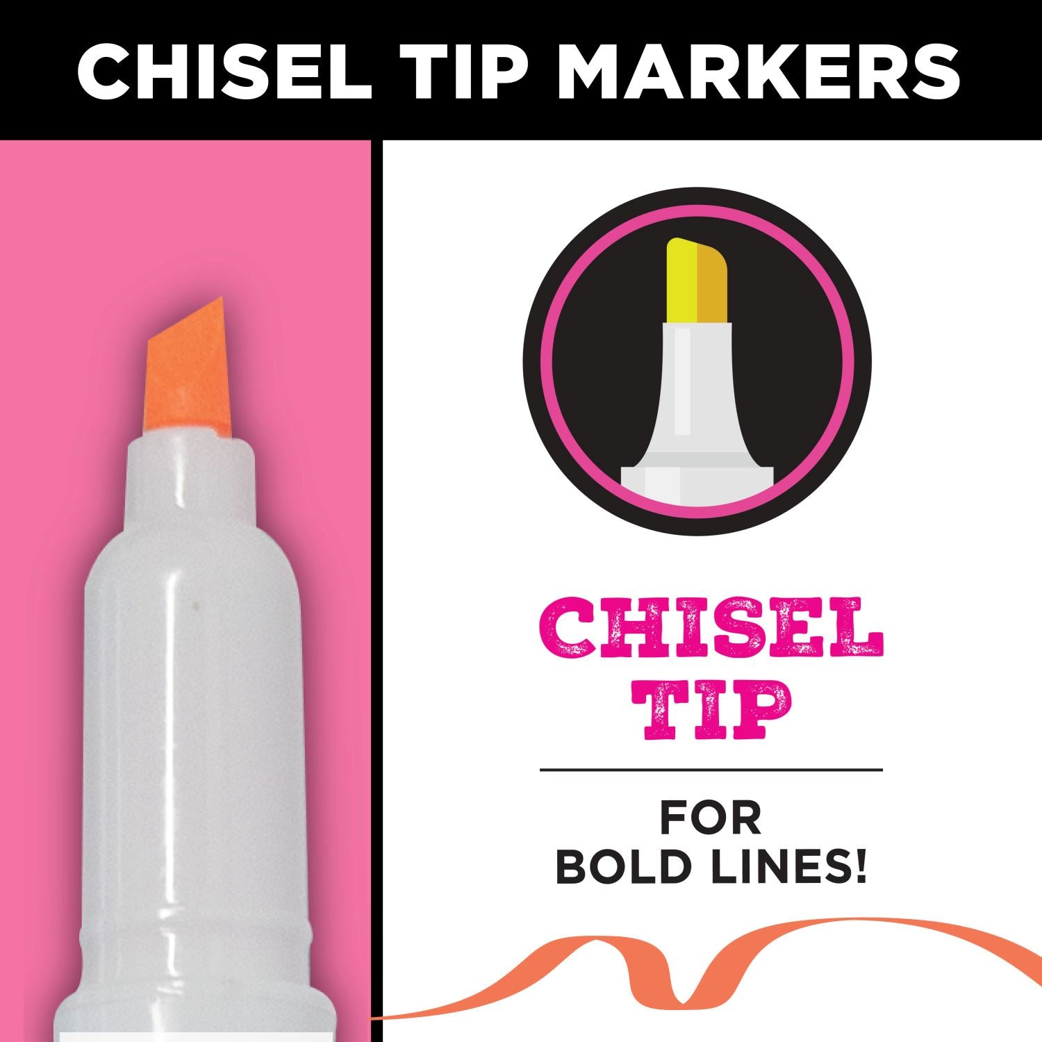 Picture of 38043 Tulip Graffiti Chisel-Tip Fabric Markers Neon 6 Pack