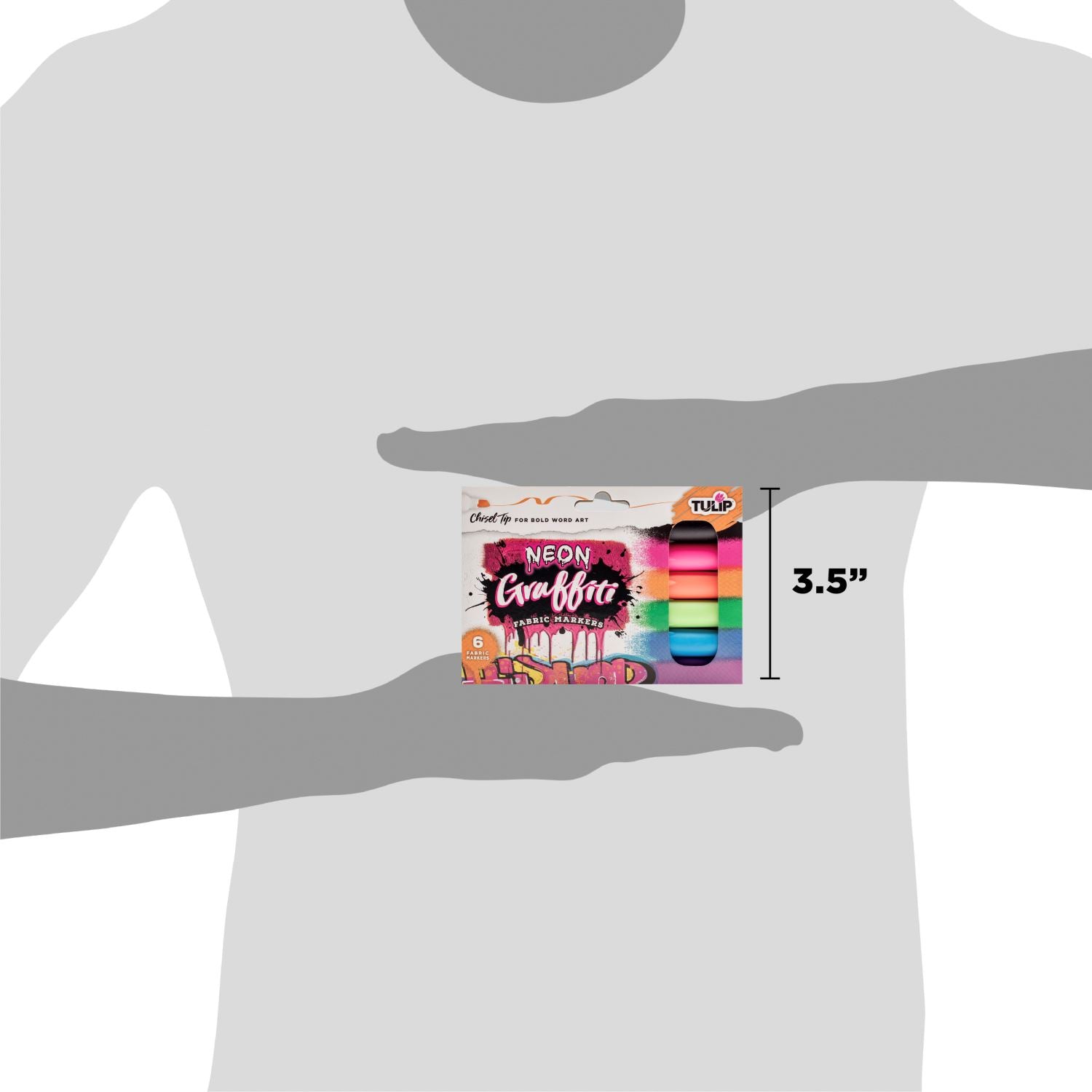 Picture of 38043 Tulip Graffiti Chisel-Tip Fabric Markers Neon 6 Pack