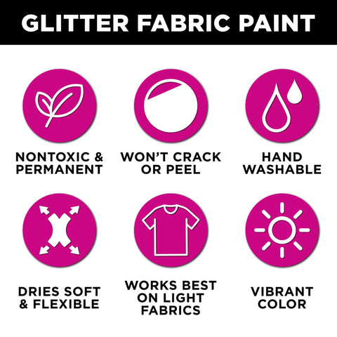 Picture of 48737 Tulip Dazzling Glitter Fabric Paint Stardust Combo Pack